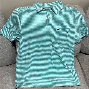 Vineyard Vines Aqua Striped Polo